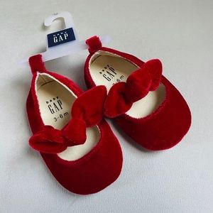 Gap velvet Baby Bow Ballet Flats Mary Jane